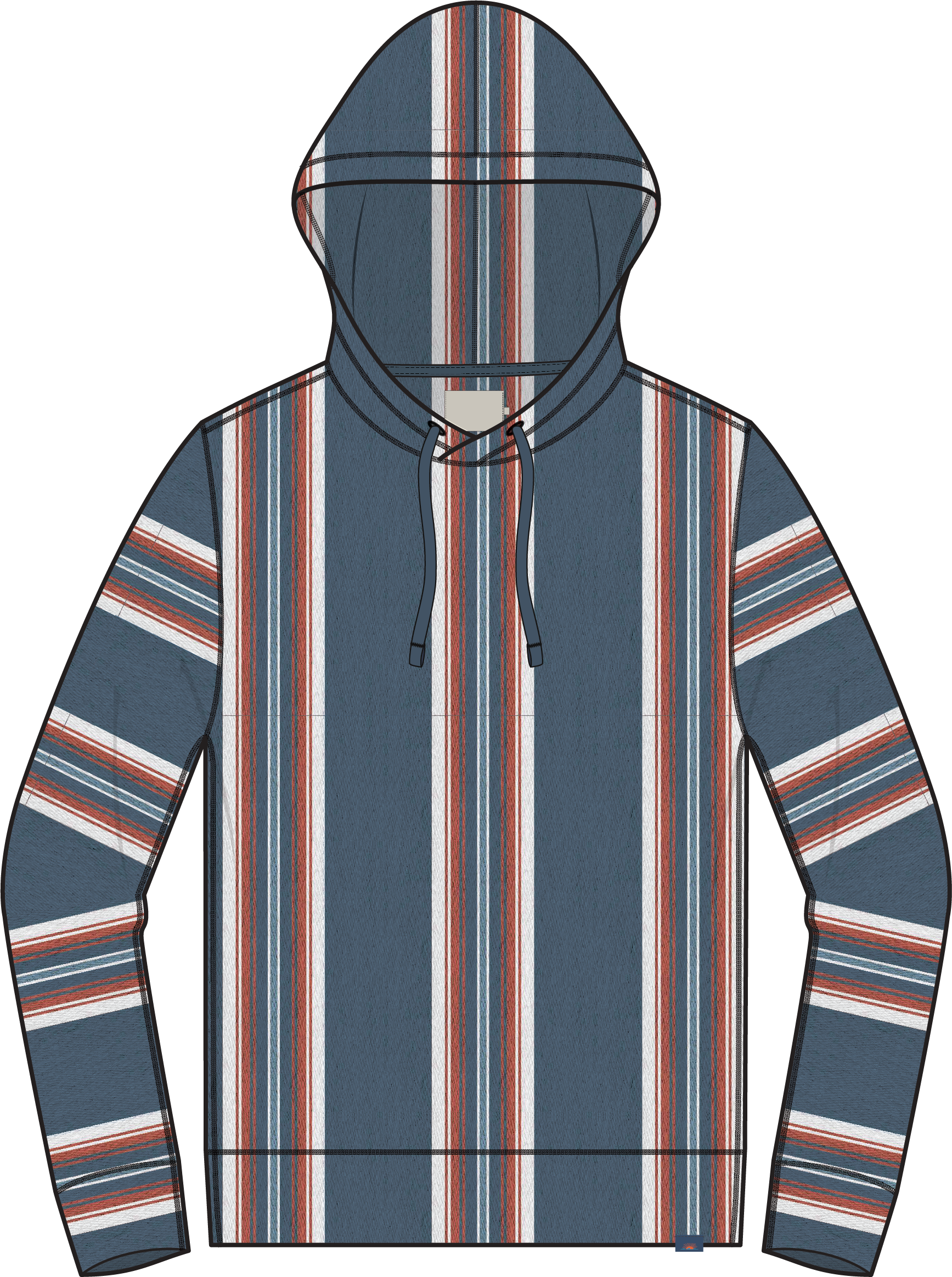 Legend Sweater Hoodie- Vintage Serape